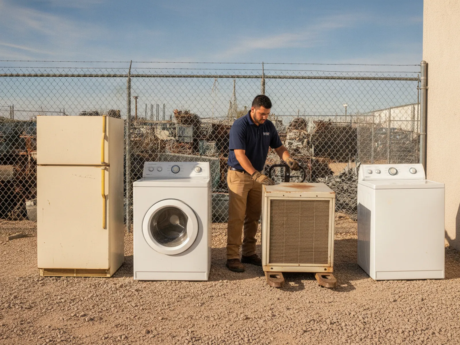 Old appliances sorted for eco-friendly recycling in El Paso, TX
